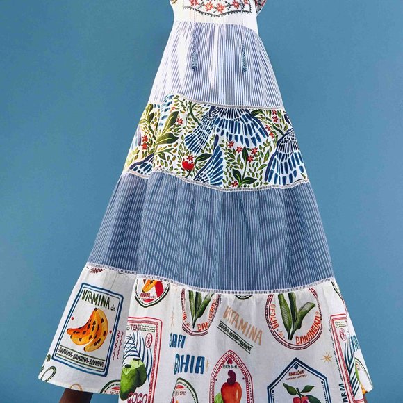 🥭FARM Rio Pineapple Beach Embroidered Maxi Dress - Picture 6 of 12